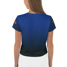 Load image into Gallery viewer, Blue Cannabis woman All-Over Print Crop Tee