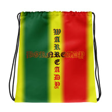 Load image into Gallery viewer, Rasta 2 Bornready warready Style 1 Backside Drawstring bag