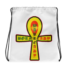 Load image into Gallery viewer, Color White Bornready warready Style 2 Backside Drawstring bag