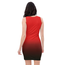 Load image into Gallery viewer, Color Red to black Sublimation Cut & Sew Dress