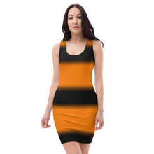 Load image into Gallery viewer, Color orange & black Sublimation Cut & Sew Dress