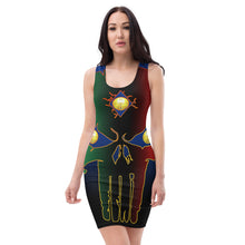 Load image into Gallery viewer, Coloring Blue to Black All seeing Eye SKull Sublimation Cut & Sew Dress