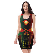 Load image into Gallery viewer, Color Red to Black All seeing Eye SKull Sublimation Cut & Sew Dress
