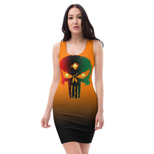 Load image into Gallery viewer, Color Orange to Black... All seeing Eye SKull Backside style 1 Sublimation Cut & Sew Dress