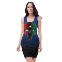 Load image into Gallery viewer, Color Black to Blue... All seeing Eye SKull Backside style 2 Sublimation Cut & Sew Dress