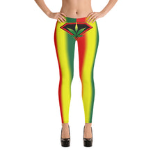 Load image into Gallery viewer, Rasta Cannabis woman front logo Leggings style 1 copy