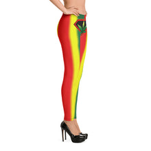 Load image into Gallery viewer, Rasta Cannabis woman front logo Leggings style 1 copy