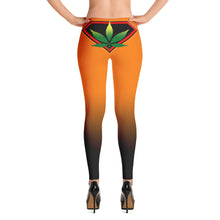 Load image into Gallery viewer, Orange Cannabis women Back logo Leggings