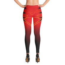 Load image into Gallery viewer, Color red to black Queen of NC logo 2 Leggings Style 1