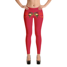 Load image into Gallery viewer, Color Red 2 Queen of NC style front logo 2.... leggings