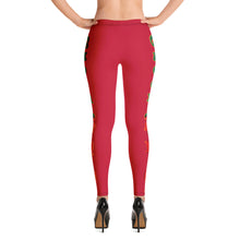 Load image into Gallery viewer, Color Red 2 Queen of NC style front logo 2.... leggings