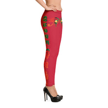 Load image into Gallery viewer, Color Red 2 Queen of NC style front logo 2.... leggings