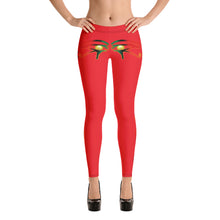 Load image into Gallery viewer, Color Red 1 Queen of NC style front logo 2.... leggings