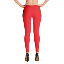 Load image into Gallery viewer, Color Red 1 Queen of NC style front logo 2.... leggings