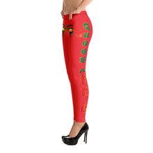 Load image into Gallery viewer, Color Red 1 Queen of NC style front logo 2.... leggings