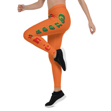 Load image into Gallery viewer, Color Orange Queen of NC style front logo 2.... leggings