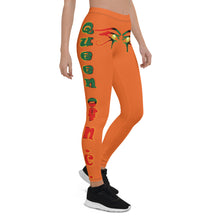 Load image into Gallery viewer, Color Orange Queen of NC style front logo 2.... leggings