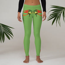 Load image into Gallery viewer, Color Green Queen of NC style front logo 2.... leggings