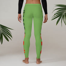 Load image into Gallery viewer, Color Green Queen of NC style front logo 2.... leggings