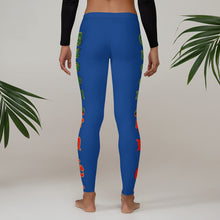Load image into Gallery viewer, Color Blue 2 Queen of NC style front logo 2.... leggings
