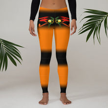 Load image into Gallery viewer, Color Black &Orange Queen of NC style front logo 2.... leggings