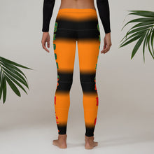 Load image into Gallery viewer, Color Black &Orange Queen of NC style front logo 2.... leggings
