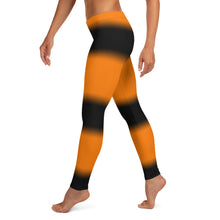 Load image into Gallery viewer, Color Black & orange All-Over Print Leggings