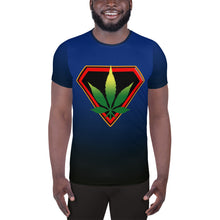 Load image into Gallery viewer, Cannabis man Red and blue All-Over Print Men's Athletic T-shirt