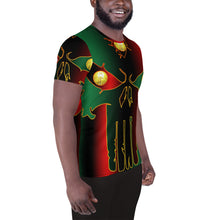 Load image into Gallery viewer, Pan African flag Coloring  3 Eye skull huge All-Over Print Men's Athletic T-shirt