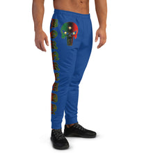 Load image into Gallery viewer, Color Blue 2 Bornready Warready with 3 all seeing skull  Men's Joggers