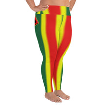 Load image into Gallery viewer, Rasta Cannabis woman logo back side All-Over Print Plus Size Leggings