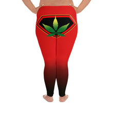 Load image into Gallery viewer, Red Cannabis woman logo back side All-Over Print Plus Size Leggings