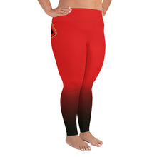 Load image into Gallery viewer, Red Cannabis woman logo back side All-Over Print Plus Size Leggings