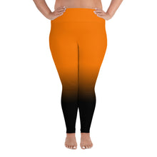 Load image into Gallery viewer, Orange Cannabis woman logo back side All-Over Print Plus Size Leggings