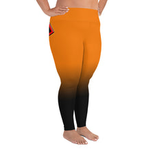 Load image into Gallery viewer, Orange Cannabis woman logo back side All-Over Print Plus Size Leggings