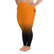Load image into Gallery viewer, Orange Cannabis woman logo back side All-Over Print Plus Size Leggings