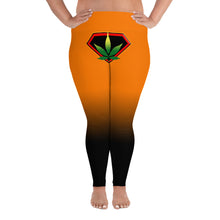 Load image into Gallery viewer, Orange Cannabis woman logo front side All-Over Print Plus Size Leggings