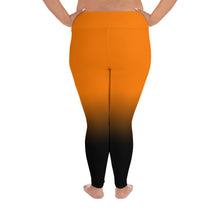 Load image into Gallery viewer, Orange Cannabis woman logo front side All-Over Print Plus Size Leggings