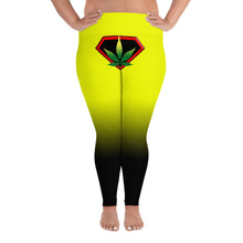 Load image into Gallery viewer, Yellow Cannabis woman logo front side All-Over Print Plus Size Leggings