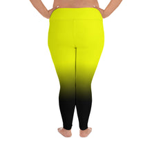 Load image into Gallery viewer, Yellow Cannabis woman logo front side All-Over Print Plus Size Leggings