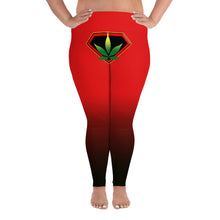 Load image into Gallery viewer, Red Cannabis woman logo front side All-Over Print Plus Size Leggings