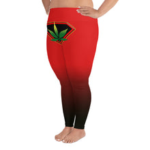 Load image into Gallery viewer, Red Cannabis woman logo front side All-Over Print Plus Size Leggings