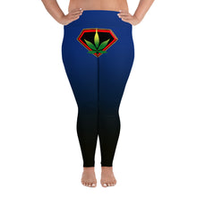 Load image into Gallery viewer, Blue Cannabis woman logo front side All-Over Print Plus Size Leggings