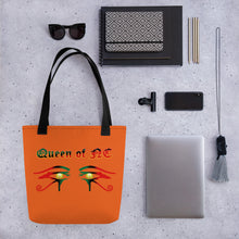 Load image into Gallery viewer, ORANGE Queen of NC style 1 Tote bag