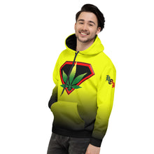 Load image into Gallery viewer, Yellow Cannabis man Unisex Hoodie
