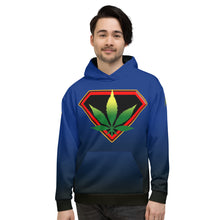 Load image into Gallery viewer, Blue Cannabis man Unisex Hoodie