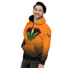 Load image into Gallery viewer, Orange Cannabis man Unisex Hoodie