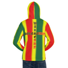 Load image into Gallery viewer, Rasta Coloring style Bornready warready  backside style 1 Unisex Hoodie