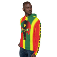 Load image into Gallery viewer, Rasta Coloring style Bornready warready  backside style 1 Unisex Hoodie