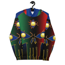 Load image into Gallery viewer, Blue to Black  Coloring Style Huge 3 Eye Skull man Unisex Hoodie